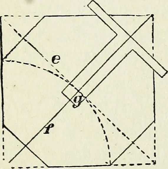 An illustration from A practical treatise on the steel square and its application to everyday use : being an exhaustive collection of steel square problems and solutions, "old and new", with many original and useful additions, forming a complete encyclopedia of steel square knowledge, together with a brief history of the square, and description of tables, keys and other aids and attachments, 1903, leaf 90
