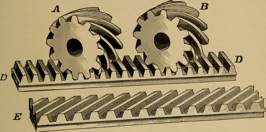 An illustration from Practical treatise on gearing, 1892, leaf 112