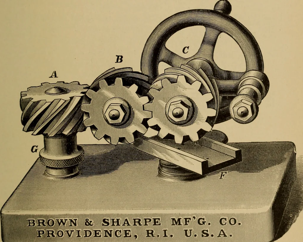 An illustration from Practical treatise on gearing, 1892, leaf 112