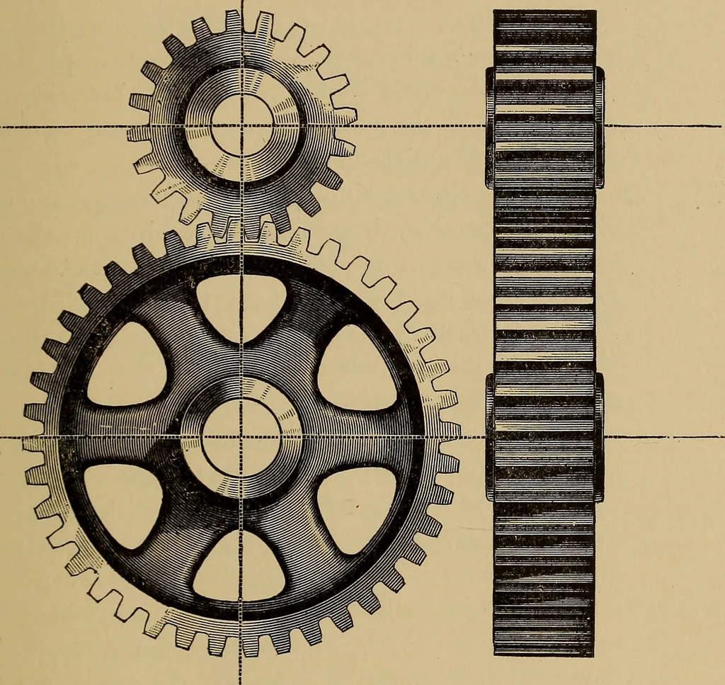 An illustration from Practical treatise on gearing, 1892, leaf 26