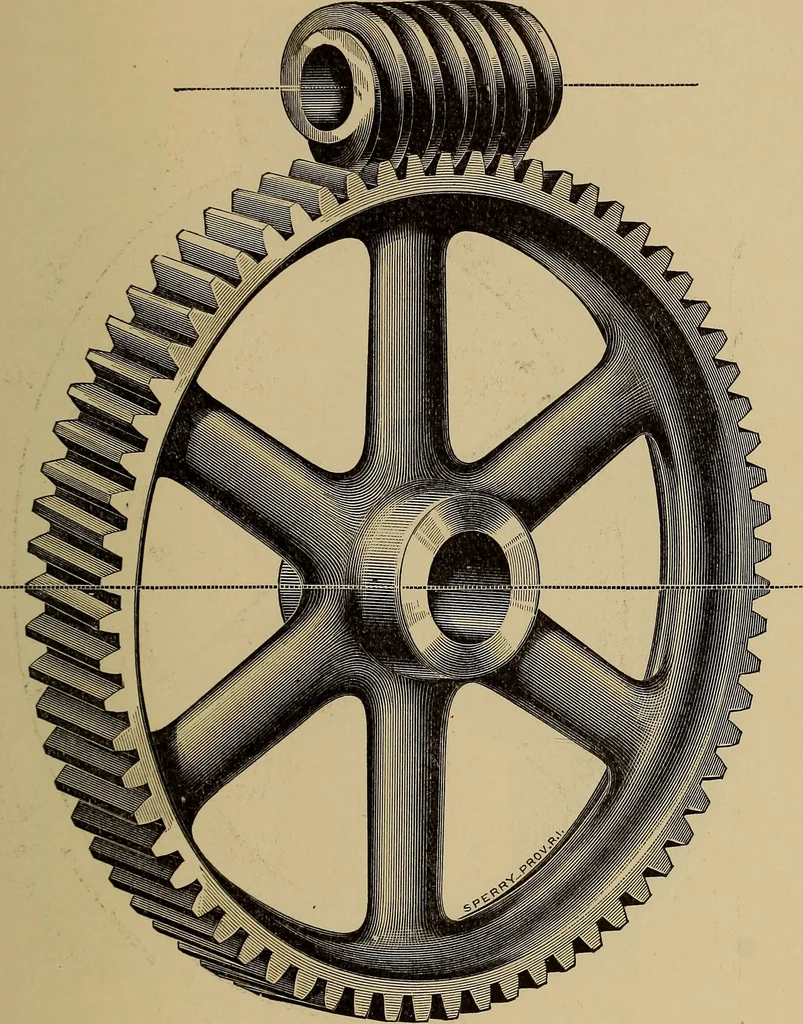 An illustration from Practical treatise on gearing, 1892, leaf 74