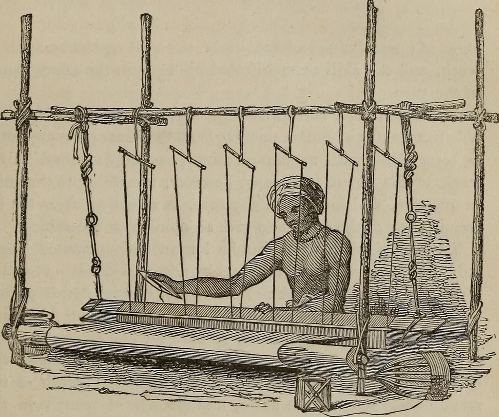 An illustration from A practical treatise on weaving by hand and power looms : intended as a text book for manufacturers by hand and power looms, and power loom engineers ..., 1846, leaf 34