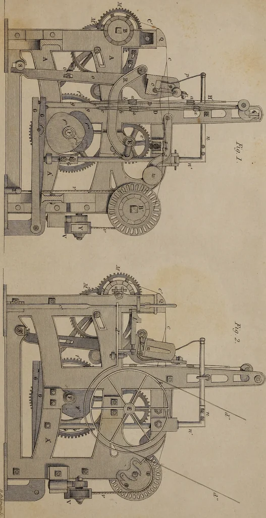 An illustration from A practical treatise on weaving by hand and power looms : intended as a text book for manufacturers by hand and power looms, and power loom engineers ..., 1846, leaf 384