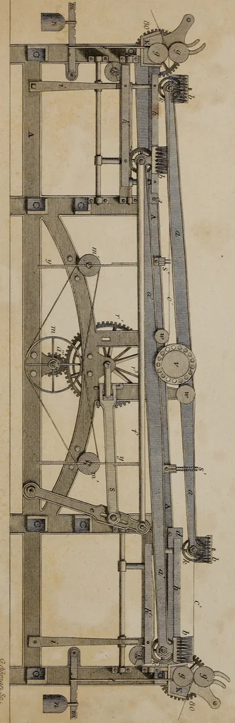 An illustration from A practical treatise on weaving by hand and power looms : intended as a text book for manufacturers by hand and power looms, and power loom engineers ..., 1846, leaf 406