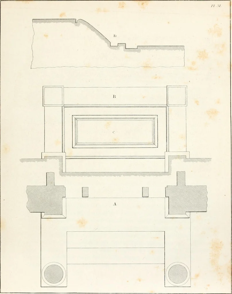 An illustration from Practice of architecture : containing the five orders of architecture and an additional column and entablature, with all their elements and details explained and illustrated, for the use of carpenters and practical men., 1835, leaf 148