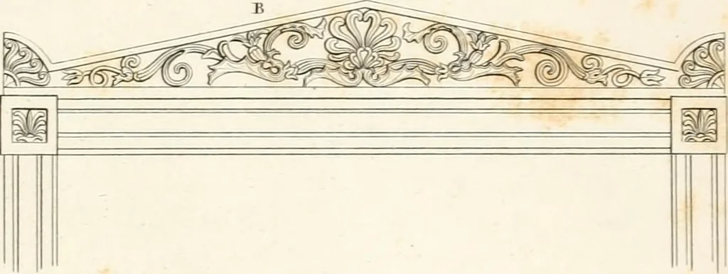 An illustration from Practice of architecture : containing the five orders of architecture and an additional column and entablature, with all their elements and details explained and illustrated, for the use of carpenters and practical men., 1835, leaf 172