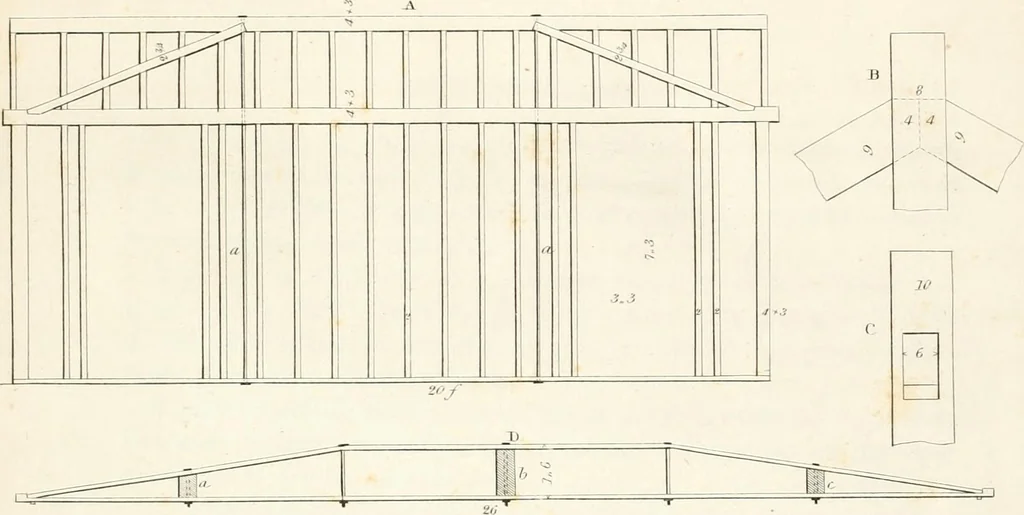 An illustration from Practice of architecture : containing the five orders of architecture and an additional column and entablature, with all their elements and details explained and illustrated, for the use of carpenters and practical men., 1835, leaf 238
