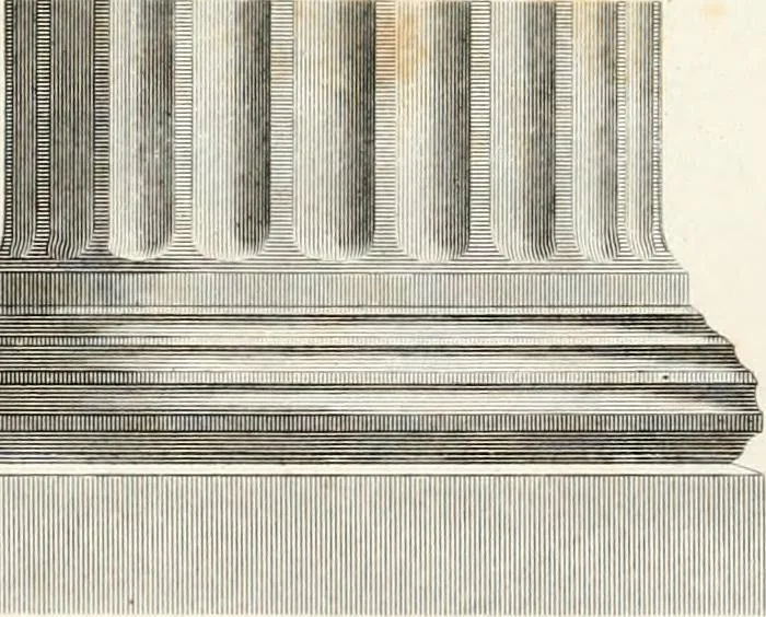 An illustration from Practice of architecture : containing the five orders of architecture and an additional column and entablature, with all their elements and details explained and illustrated, for the use of carpenters and practical men., 1835, leaf 56