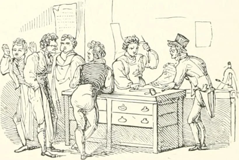 An illustration from The practice of typography; correct composition; a treatise on spelling, abbreviations, the compounding and division of words, the proper use of figures and numerals, italic and capital letters, notes. etc., with observations on punctuation and proof-reading, 1902, leaf 13
