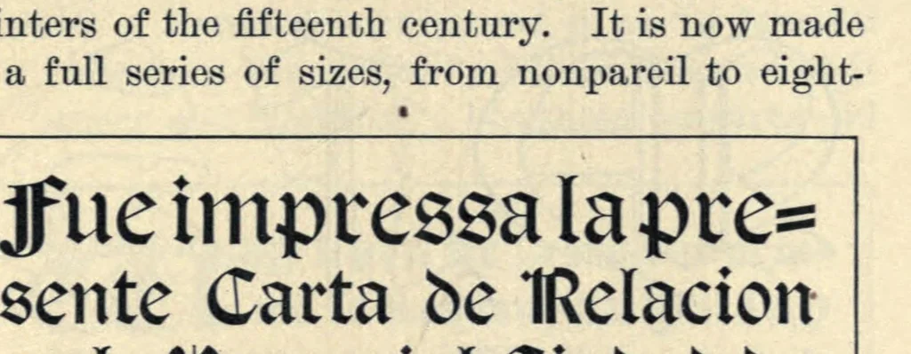 An illustration from The practice of typography; a treatise on the processes of typemaking, the point system, the names, sizes, styles and prices of plain printing types, 1902, leaf 305