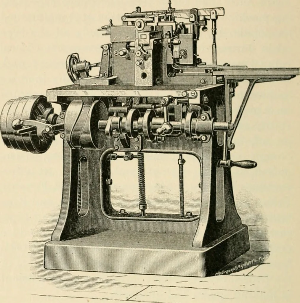 An illustration from The practice of typography; a treatise on the processes of type-making, the point system, the names, sizes, styles and prices of plain printing types, 1899, leaf 31
