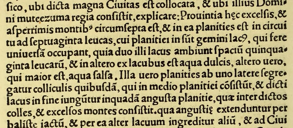 An illustration from Praeclara Ferdina[n]di. Cortesii de noua maris oceani Hyspania narratio sacratissimo. ac inuictissimo Carolo Romanoru[m] Imperatori semper Augusto, Hyspaniaru[m], [etc] Regi Anno Domini. M.D.XX. transmissa : in qua continentur plurima scitu, [et] admiratione digna circa egregias earu[m] p[ro]uintiaru[m] vrbes ... potissimu[m]q[ue] de celebri ciuitate Temixtitan variisq[ue] illi[us] mirabilib[us], qu[a]e lege[n]te[m] mirifice delectabu[n]t,, 1524, leaf 62
