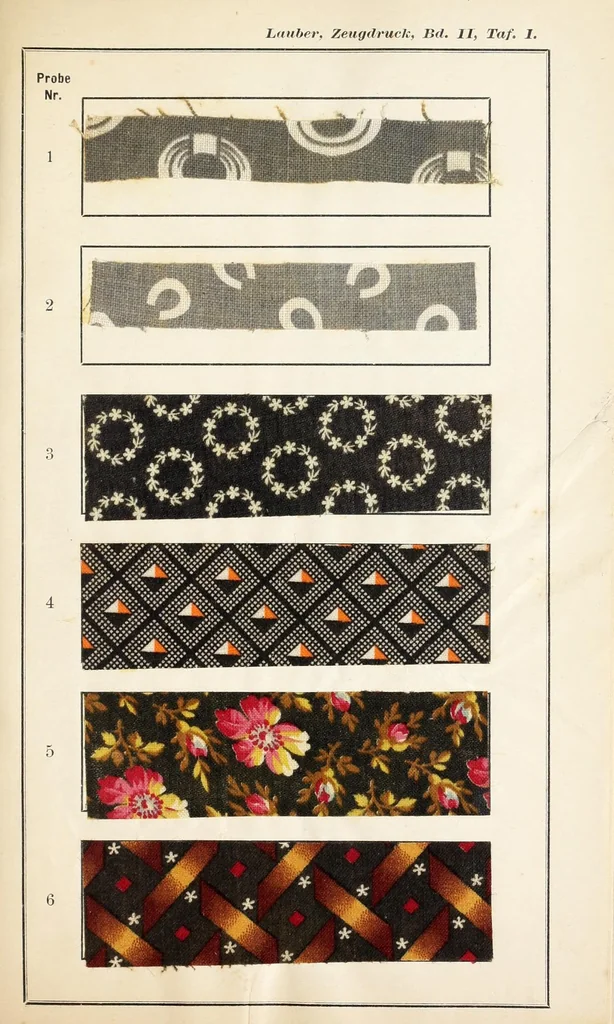 An illustration from Praktisches Handbuch des Zeugdrucks, 1885, leaf 127