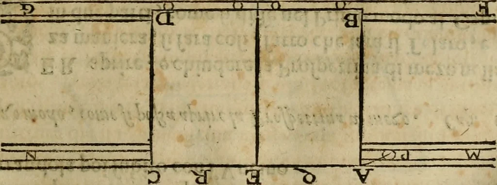 An illustration from Pratica di fabricar scene e machine ne' teatri, 1638, leaf 108