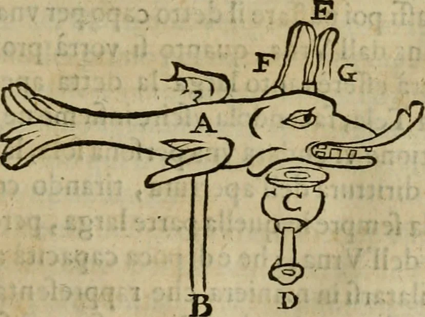 An illustration from Pratica di fabricar scene e machine ne' teatri, 1638, leaf 140