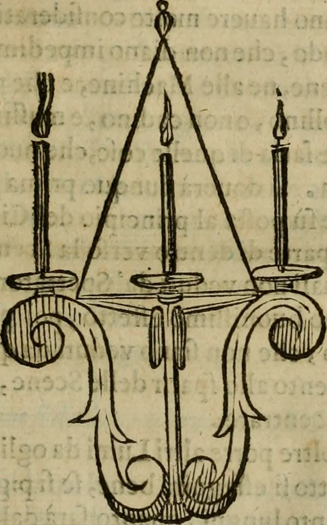 An illustration from Pratica di fabricar scene e machine ne' teatri, 1638, leaf 78