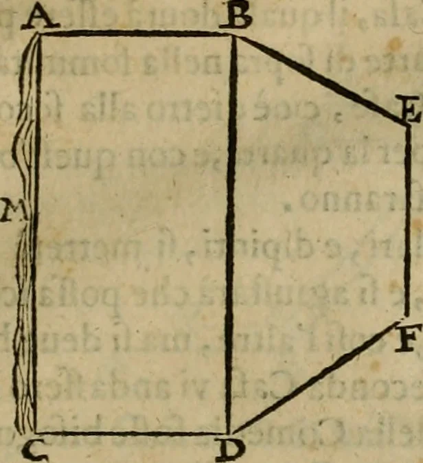 An illustration from Pratica di fabricar scene e machine ne' teatri, 1638, leaf 90
