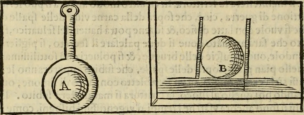 An illustration from Pratica manvale di arteglieria : nella quale si tratta della inuentione di essa, dell'ordine di condurla, & piantarla sotto à qualunque fortezza, fabricar mine da far volar in alto le fortezze, spianar le montagne, diuertir l'acque offensiue i regni & prouincie, tirar co i pezzi in molti & diuersi modi, far fuochi artificiali : con altri bellissimi secreti all'essercitio dell'arteglieria appartenenti, 1586, leaf 199