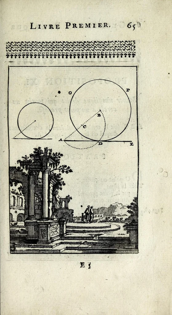 An illustration from Pratique de la geometrie, sur le papier et sur le terrain : ou par une methode nouvelle & singuliere l'on peut avec facilité & en peu de temps se perfectionner en cette science, 1691, leaf 77