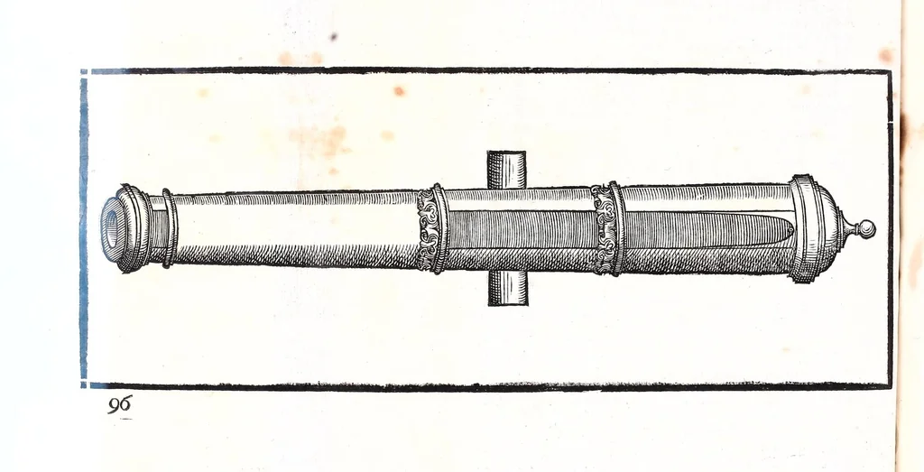 An illustration from Prattica manuale dell'artiglieria : doue si tratta dell'eccellenza, & origine dell'arte militare, e delle machine vsate da gli antichi : dell'inuentione della poluere, & artiglieria : del modo di condurla per acqua, e per terra, e piantarla in qual si voglia impresa : di fabricar le mine per mandar' in aria fortezze, e montagne : di fuochi artificiali : e di varij secreti, & importantissimi auuertimenti all'vso della guerra vtilissimi, e necessarij : e nel fine d'vn molto copioso, & importante essamine de'bombardieri ..., 1606, leaf 122