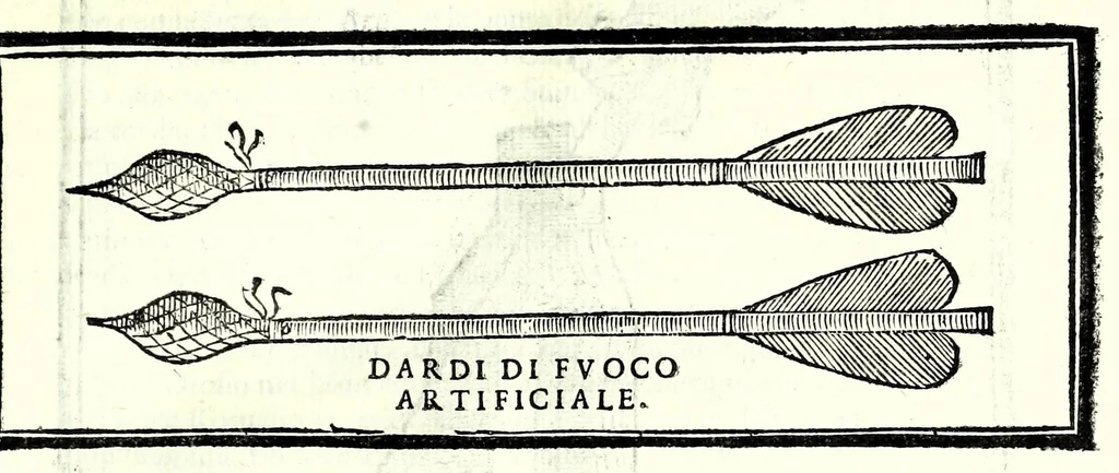 An illustration from Prattica manuale dell'artiglieria : doue si tratta dell'eccellenza, & origine dell'arte militare, e delle machine vsate da gli antichi : dell'inuentione della poluere, & artiglieria : del modo di condurla per acqua, e per terra, e piantarla in qual si voglia impresa : di fabricar le mine per mandar' in aria fortezze, e montagne : di fuochi artificiali : e di varij secreti, & importantissimi auuertimenti all'vso della guerra vtilissimi, e necessarij : e nel fine d'vn molto copioso, & importante essamine de'bombardieri ..., 1606, leaf 33