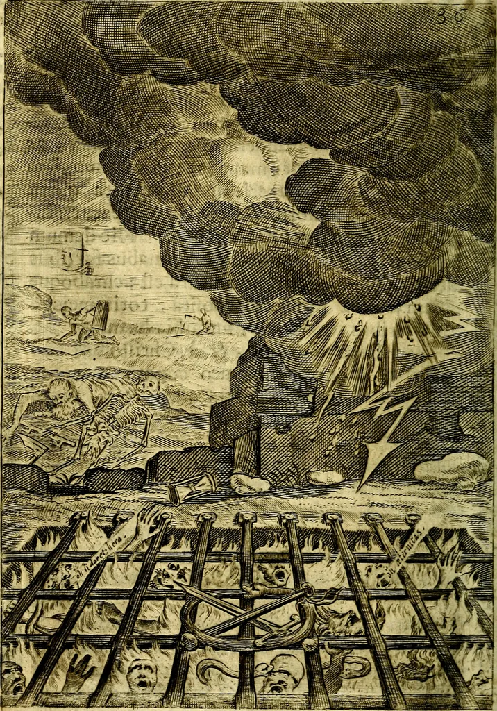 An illustration from Praxis exercitiorum spiritualium P.N. S. Ignatii., 1695, leaf 73