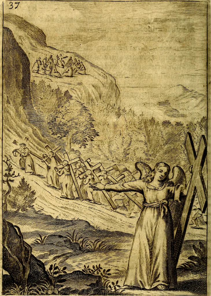 An illustration from Praxis exercitiorum spiritualium P.N. S. Ignatii., 1695, leaf 83