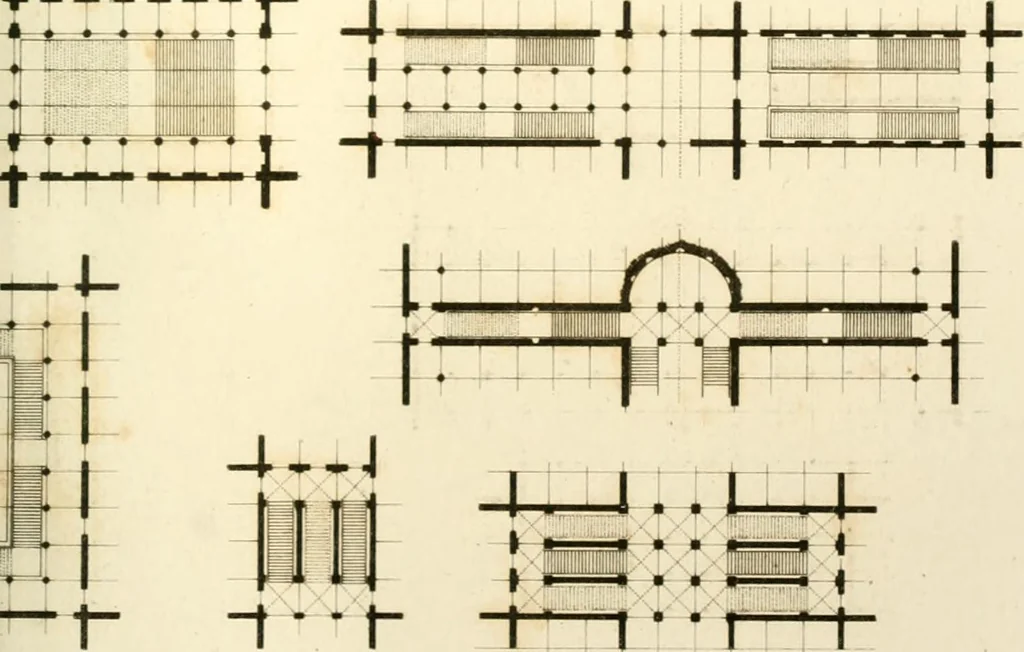 An illustration from Précis des leçons d'architecture données à l'École polytechnique, 1802, leaf 216