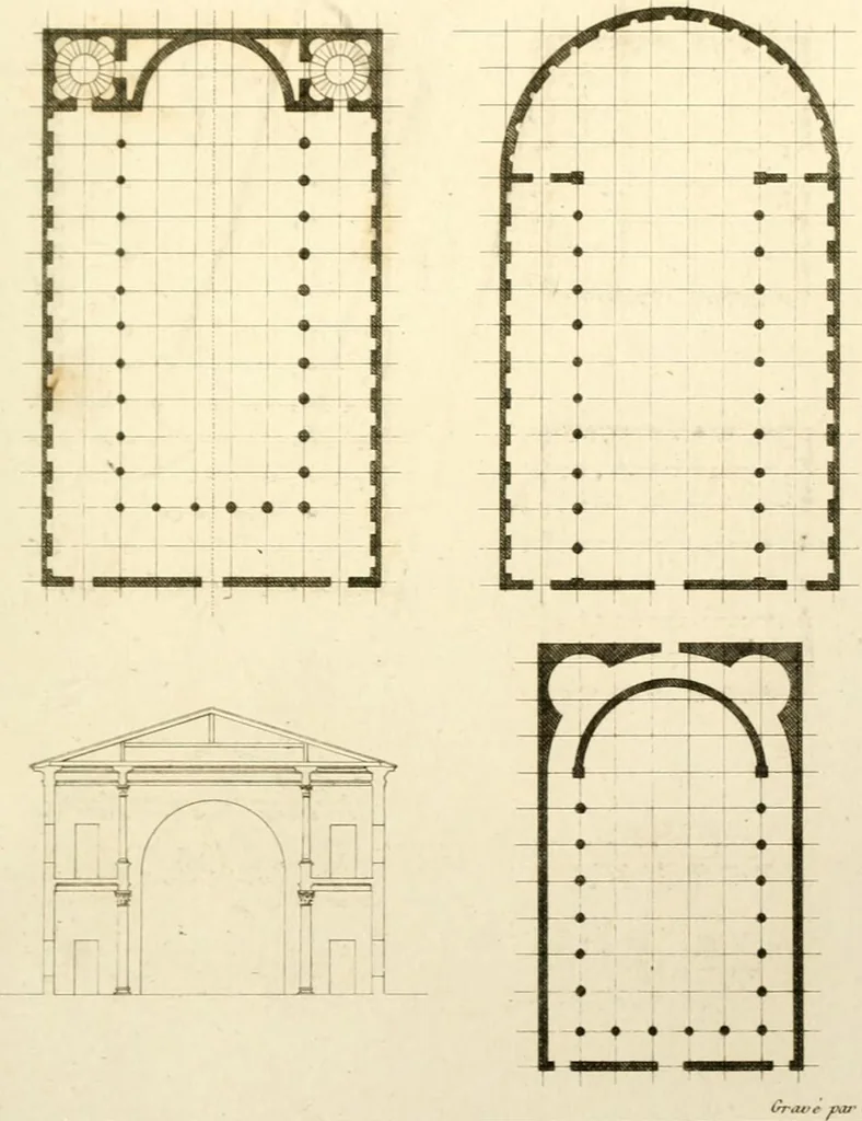 An illustration from Précis des leçons d'architecture données à l'École polytechnique, 1802, leaf 220