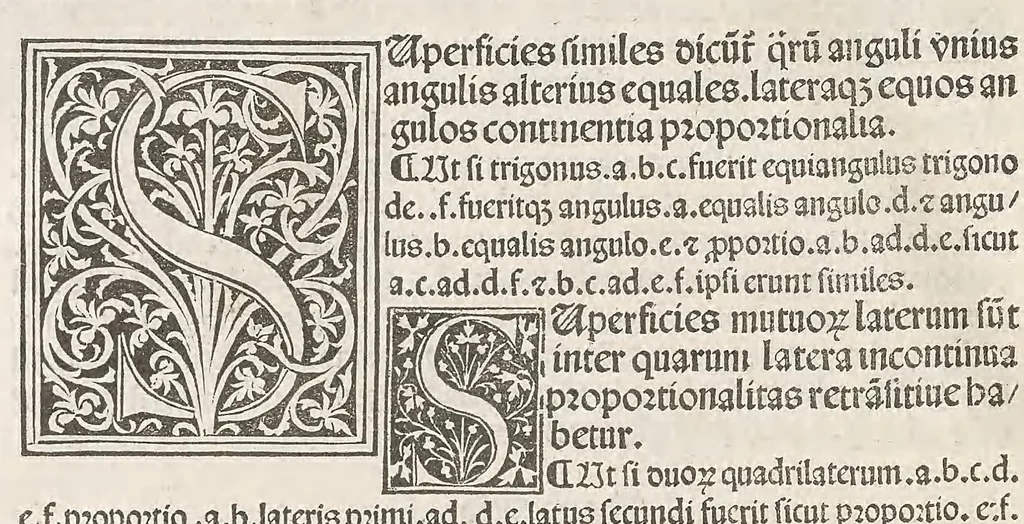 An illustration from Preclarissimus liber elementorum Euclidis perspicacissimi in artem geometrie incipit qu afoelicissime, leaf 90