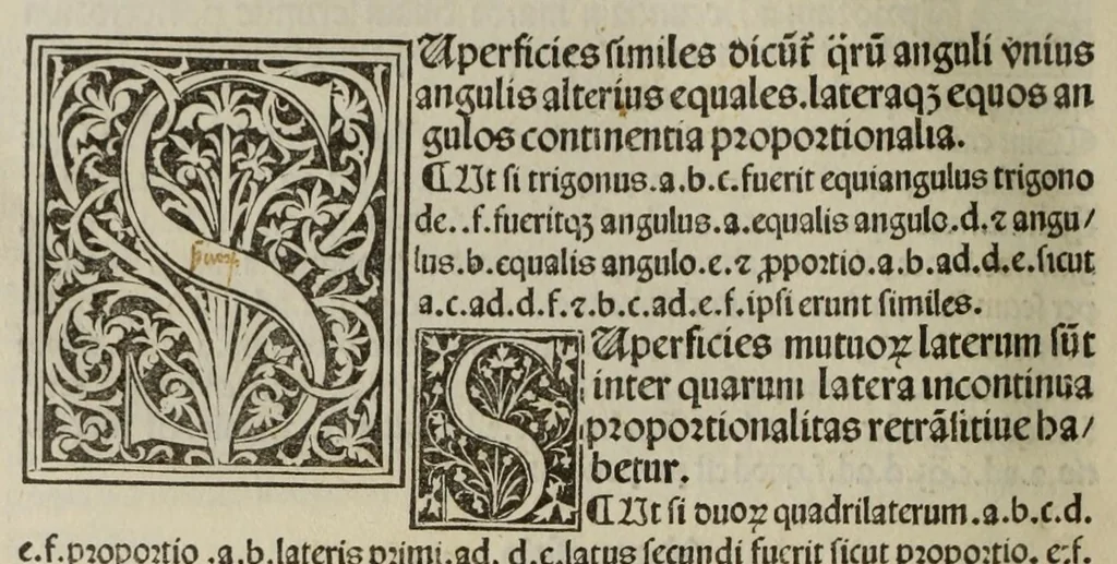 An illustration from Preclarissimus liber elementorum Euclidis perspicacissimi: in artem geometrie incipit qua[m] foelicissime, leaf 86