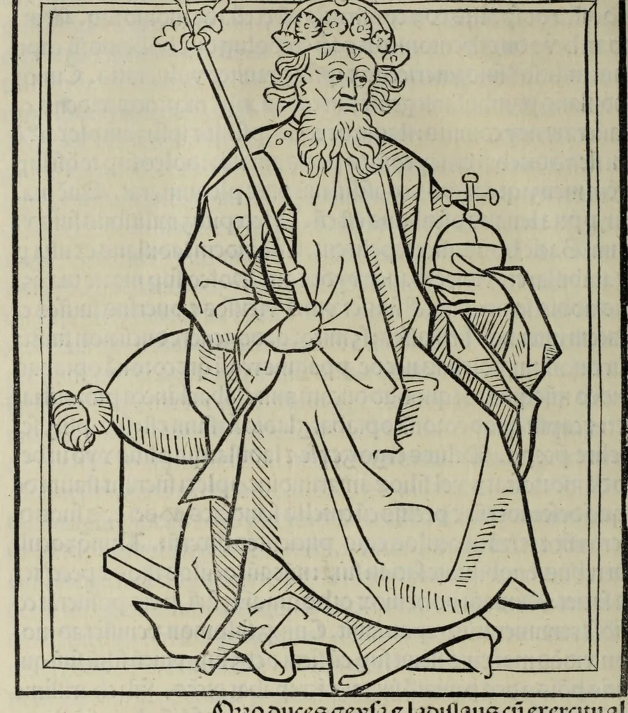 An illustration from Prefatio magistri Ioha[n]nis de thwrocz : in primu[m] libru[m] Chronice hungaror[um] foeliciter incipit, leaf 118