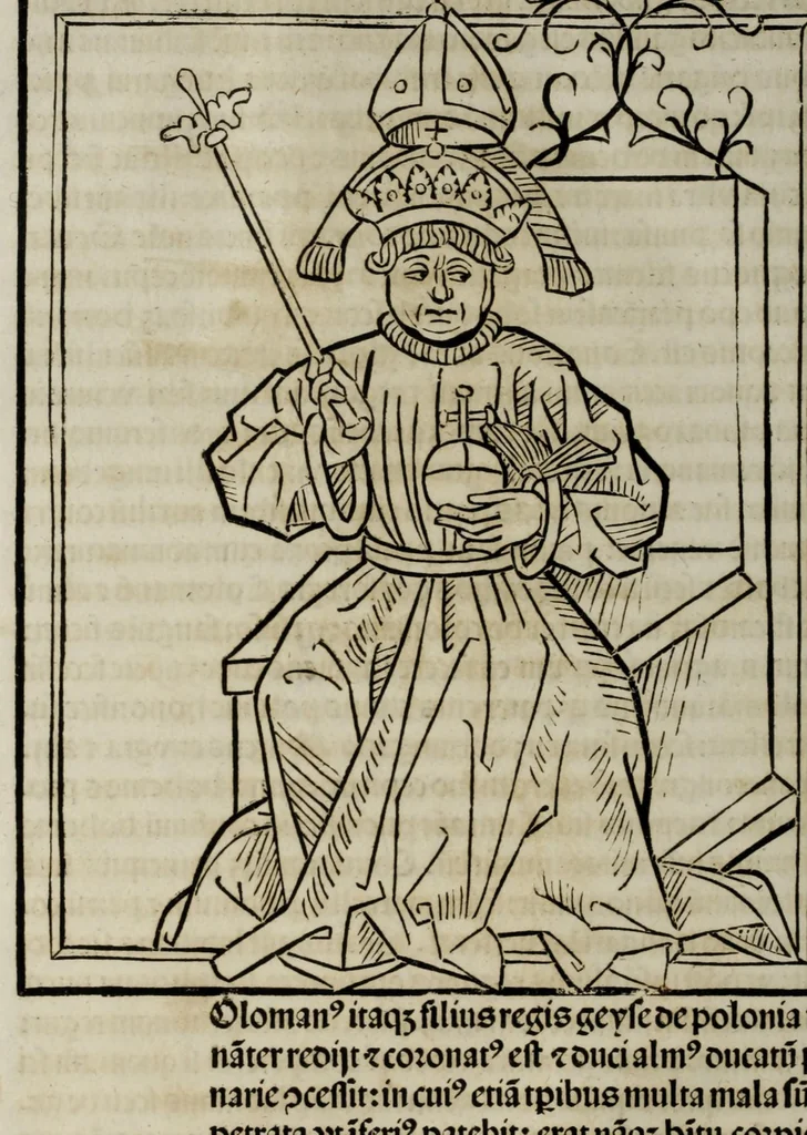 An illustration from Prefatio magistri Ioha[n]nis de thwrocz : in primu[m] libru[m] Chronice hungaror[um] foeliciter incipit, leaf 130