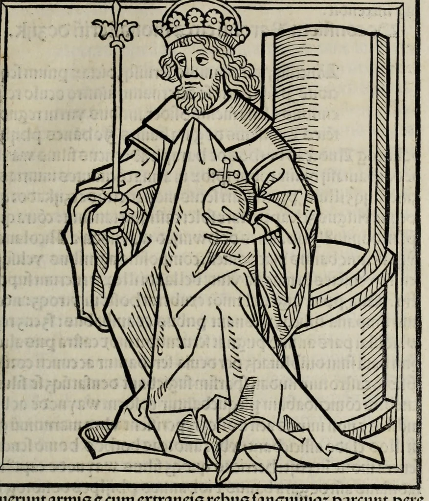 An illustration from Prefatio magistri Ioha[n]nis de thwrocz : in primu[m] libru[m] Chronice hungaror[um] foeliciter incipit, leaf 259