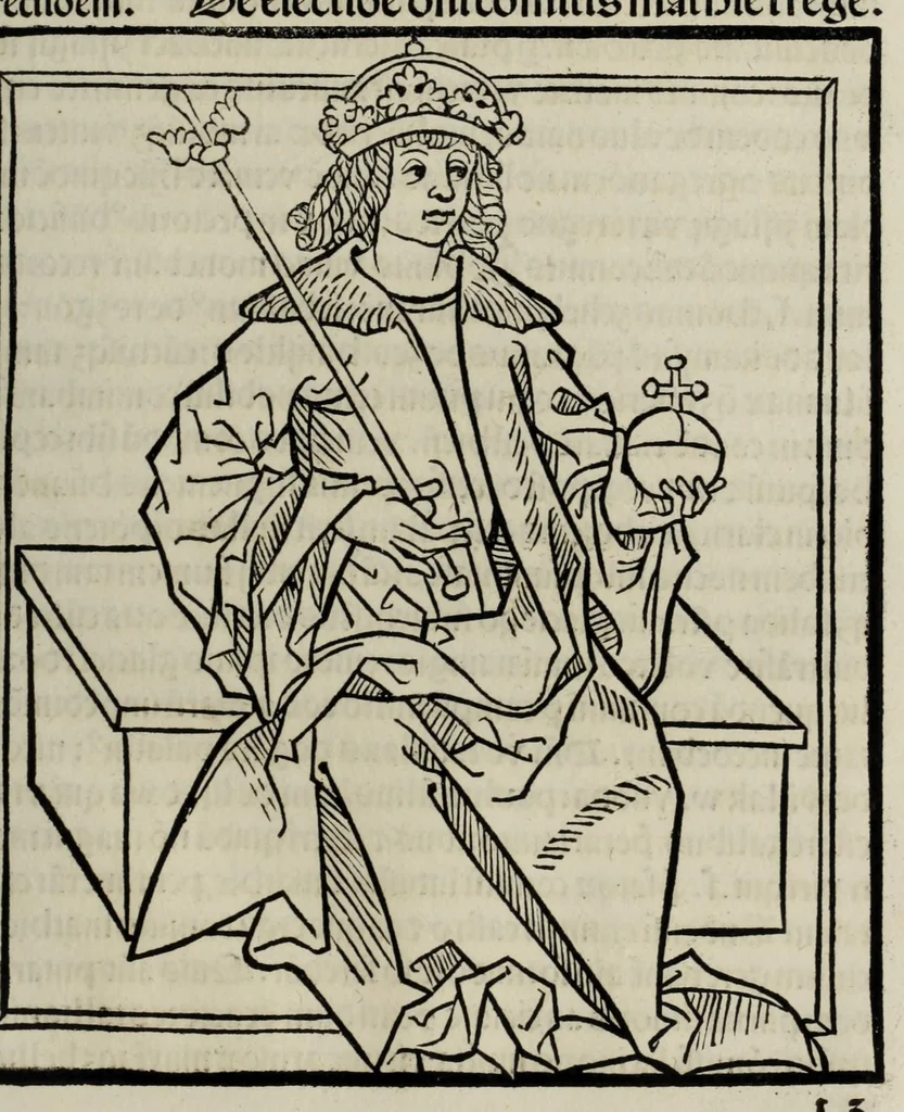 An illustration from Prefatio magistri Ioha[n]nis de thwrocz : in primu[m] libru[m] Chronice hungaror[um] foeliciter incipit, leaf 305