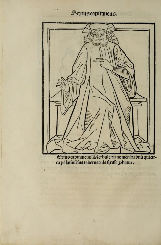 An illustration from Prefatio magistri Ioha[n]nis de thwrocz : in primu[m] libru[m] Chronice hungaror[um] foeliciter incipit, leaf 68