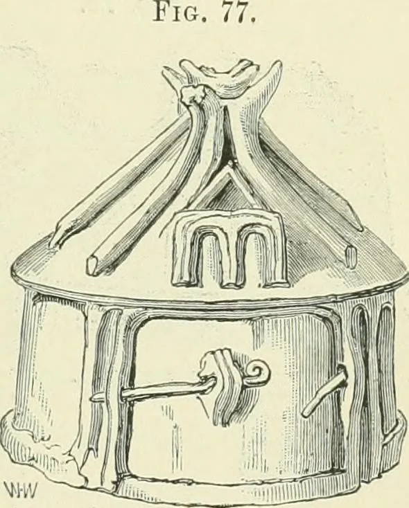 An illustration from Pre-historic times: as illustrated by ancient remains and the manners and customs of modern savages, 1900, leaf 104