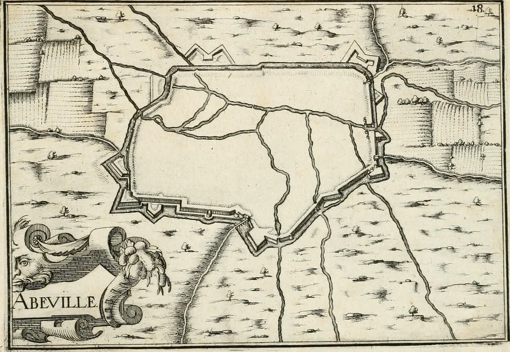 An illustration from Premiere[-seconde] partie, Les plans et profilz de toutes les principalles villes et lieux considerables de France : ensemble les cartes generalles de chascune prouince & les particulières de chasque gouuernement d'icelles, 1636, leaf 100