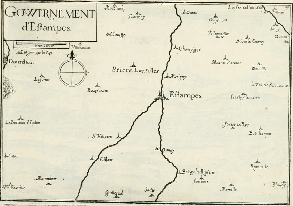An illustration from Premiere[-seconde] partie, Les plans et profilz de toutes les principalles villes et lieux considerables de France : ensemble les cartes generalles de chascune prouince & les particulières de chasque gouuernement d'icelles, 1636, leaf 1000