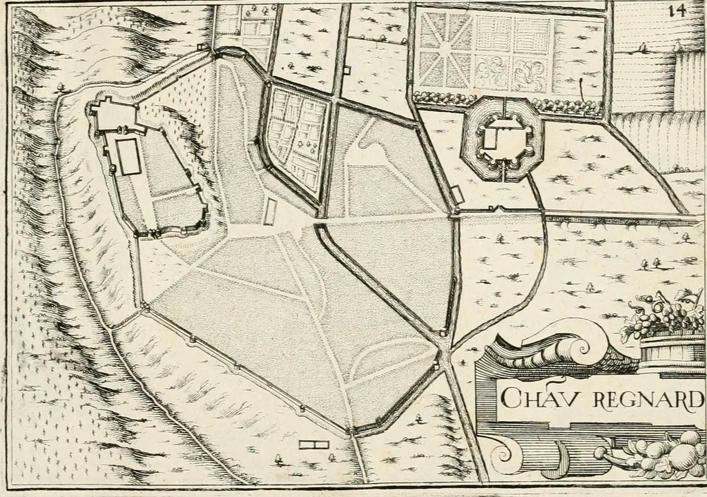 An illustration from Premiere[-seconde] partie, Les plans et profilz de toutes les principalles villes et lieux considerables de France : ensemble les cartes generalles de chascune prouince & les particulières de chasque gouuernement d'icelles, 1636, leaf 1014