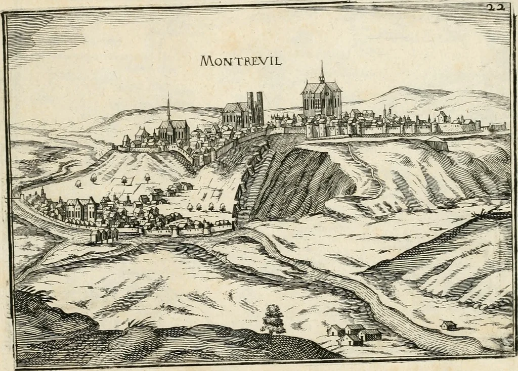 An illustration from Premiere[-seconde] partie, Les plans et profilz de toutes les principalles villes et lieux considerables de France : ensemble les cartes generalles de chascune prouince & les particulières de chasque gouuernement d'icelles, 1636, leaf 110