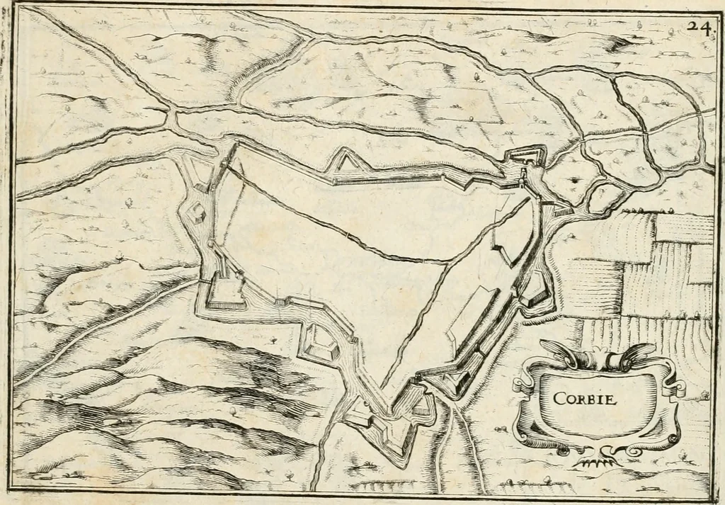 An illustration from Premiere[-seconde] partie, Les plans et profilz de toutes les principalles villes et lieux considerables de France : ensemble les cartes generalles de chascune prouince & les particulières de chasque gouuernement d'icelles, 1636, leaf 114