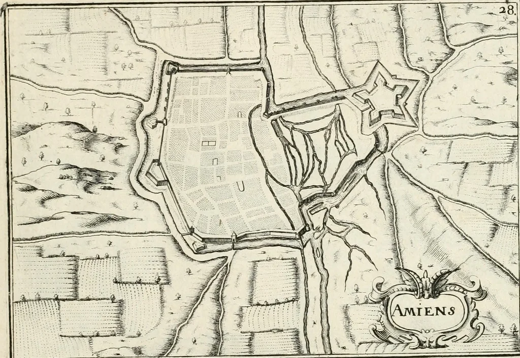 An illustration from Premiere[-seconde] partie, Les plans et profilz de toutes les principalles villes et lieux considerables de France : ensemble les cartes generalles de chascune prouince & les particulières de chasque gouuernement d'icelles, 1636, leaf 122