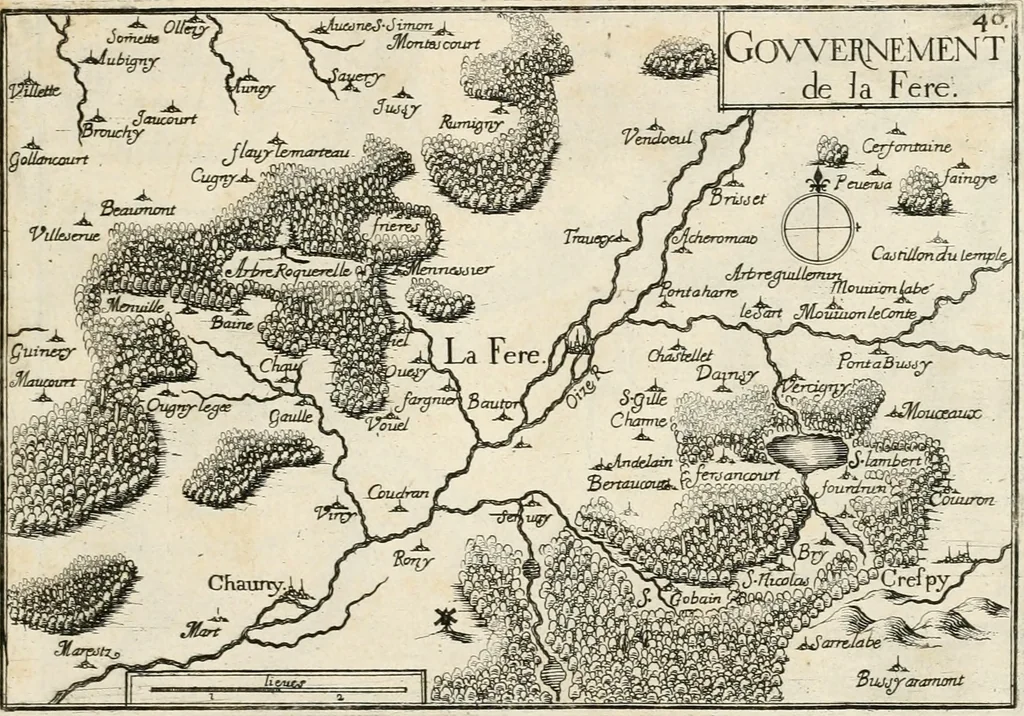 An illustration from Premiere[-seconde] partie, Les plans et profilz de toutes les principalles villes et lieux considerables de France : ensemble les cartes generalles de chascune prouince & les particulières de chasque gouuernement d'icelles, 1636, leaf 146