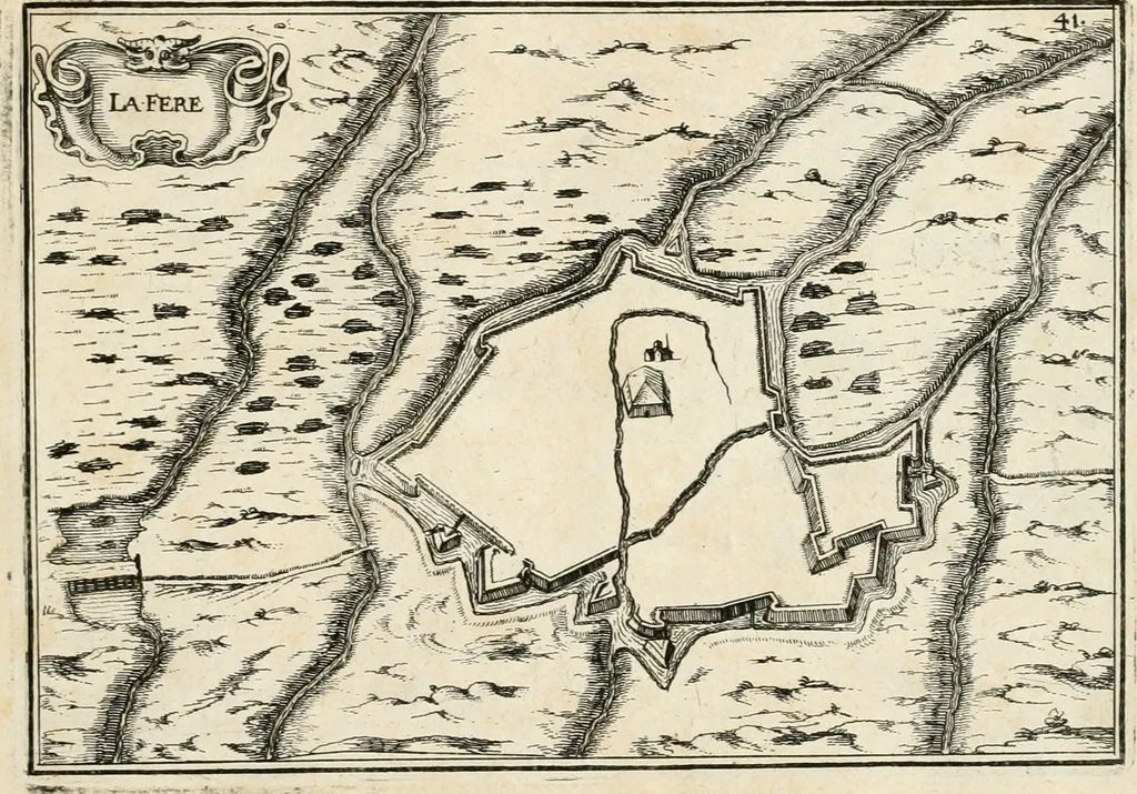 An illustration from Premiere[-seconde] partie, Les plans et profilz de toutes les principalles villes et lieux considerables de France : ensemble les cartes generalles de chascune prouince & les particulières de chasque gouuernement d'icelles, 1636, leaf 148
