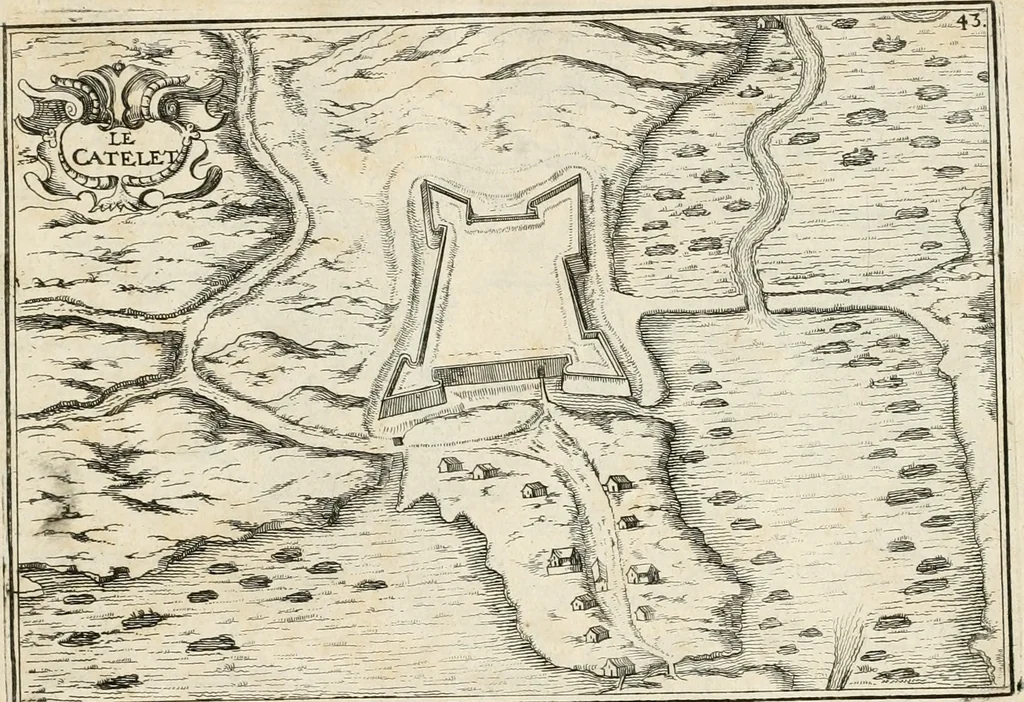 An illustration from Premiere[-seconde] partie, Les plans et profilz de toutes les principalles villes et lieux considerables de France : ensemble les cartes generalles de chascune prouince & les particulières de chasque gouuernement d'icelles, 1636, leaf 152