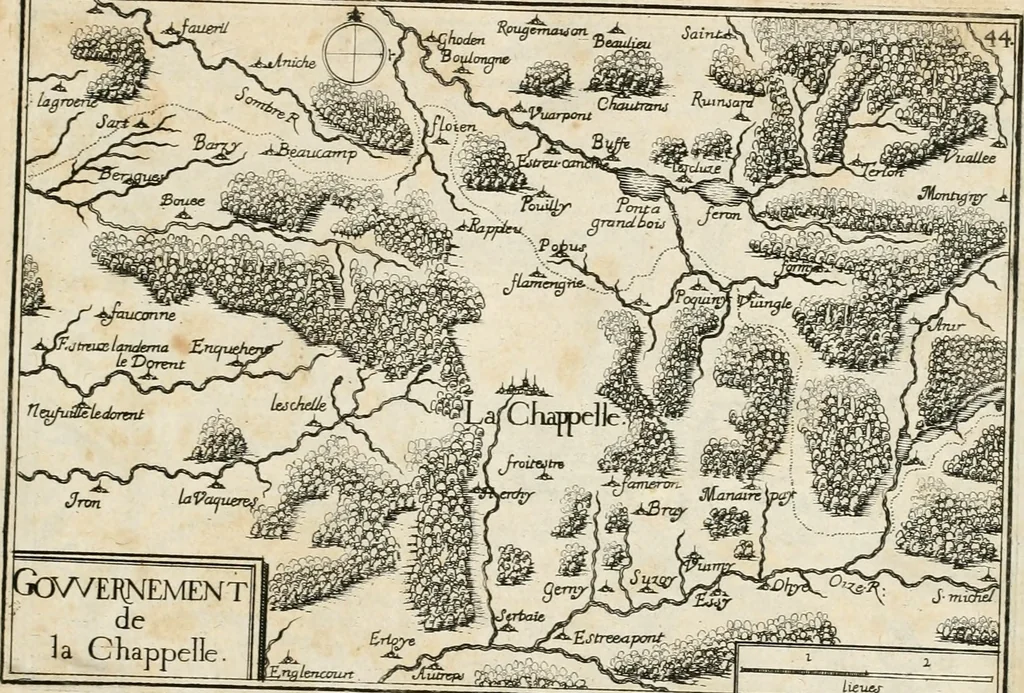 An illustration from Premiere[-seconde] partie, Les plans et profilz de toutes les principalles villes et lieux considerables de France : ensemble les cartes generalles de chascune prouince & les particulières de chasque gouuernement d'icelles, 1636, leaf 154