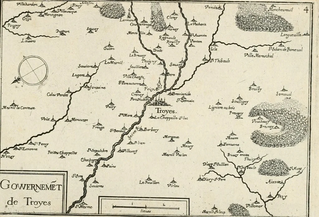 An illustration from Premiere[-seconde] partie, Les plans et profilz de toutes les principalles villes et lieux considerables de France : ensemble les cartes generalles de chascune prouince & les particulières de chasque gouuernement d'icelles, 1636, leaf 168