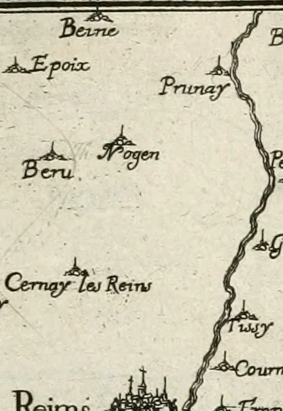 An illustration from Premiere[-seconde] partie, Les plans et profilz de toutes les principalles villes et lieux considerables de France : ensemble les cartes generalles de chascune prouince & les particulières de chasque gouuernement d'icelles, 1636, leaf 172