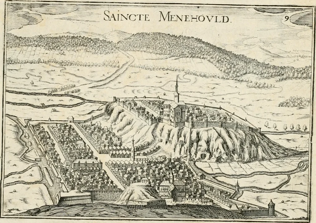 An illustration from Premiere[-seconde] partie, Les plans et profilz de toutes les principalles villes et lieux considerables de France : ensemble les cartes generalles de chascune prouince & les particulières de chasque gouuernement d'icelles, 1636, leaf 178